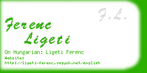 ferenc ligeti business card